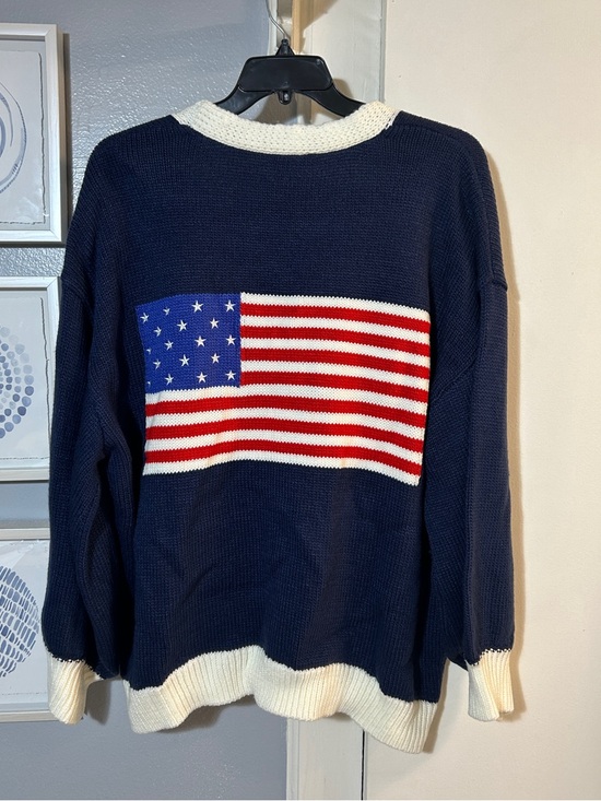 Sugarlips Sweaters - SUGARLIPS Julius Navy American Flag Cardigan Sweater Patriotic Size 3X NWT